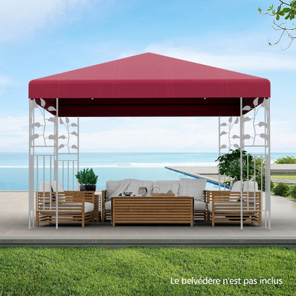 Ersatz-Pavillondach 300x300 cm, Polyester, Weinrot