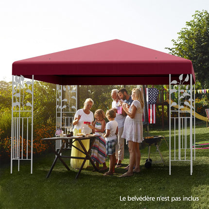 Ersatz-Pavillondach 300x300 cm, Polyester, Weinrot