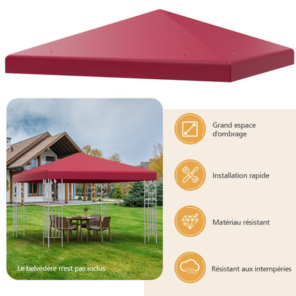 Ersatz-Pavillondach 300x300 cm, Polyester, Weinrot