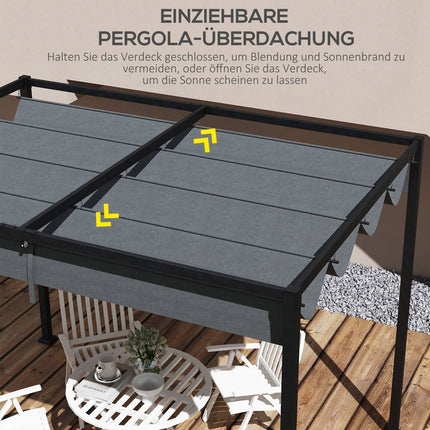 Pergola-Dach mit UV-Schutz, dunkelgrau, 3 x 2,5 m