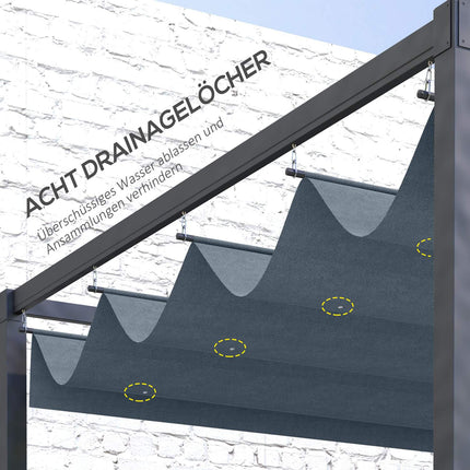 Pergola-Dach mit UV-Schutz, dunkelgrau, 3 x 2,5 m