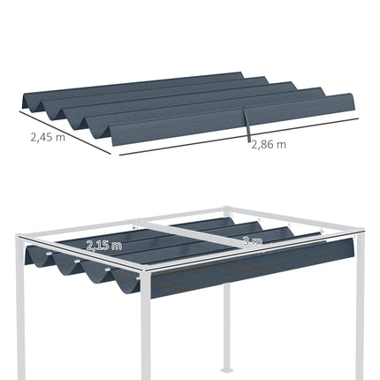 Pergola-Dach mit UV-Schutz, dunkelgrau, 3 x 2,5 m