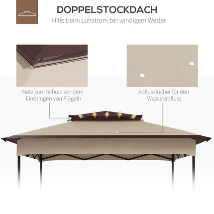 Pavillondach Ersatz 3,25m, Kaffee-Polyester