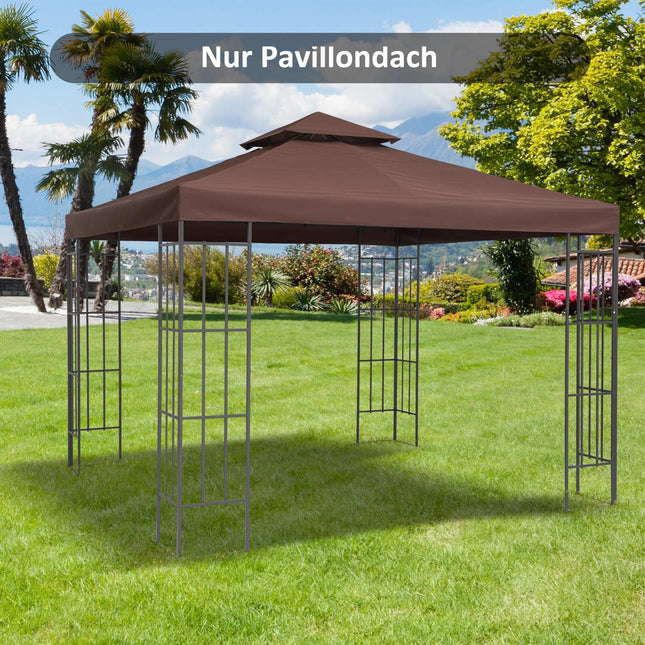 3x3M Kaffee-Ersatzdach für Metallpavillon - Polyester