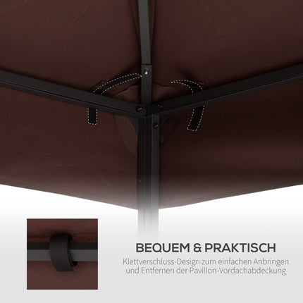3x3M Kaffee-Ersatzdach für Metallpavillon - Polyester