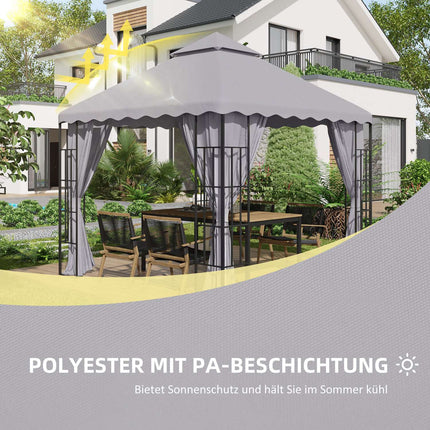 3x3 m Garden pavilion Replacement roof, light grey