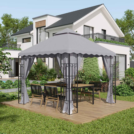 3x3 m Garden pavilion Replacement roof, light grey