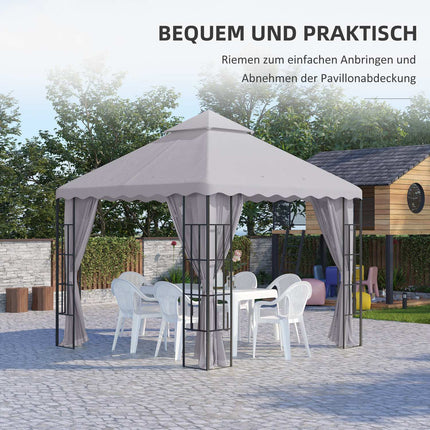 3x3 m Garden pavilion Replacement roof, light grey