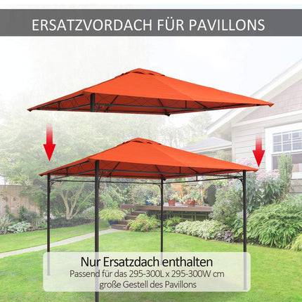 Oranges Polyester-Pavillondach, Sonnenschutz, 3x3 m
