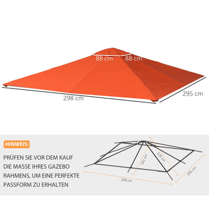 Oranges Polyester-Pavillondach, Sonnenschutz, 3x3 m