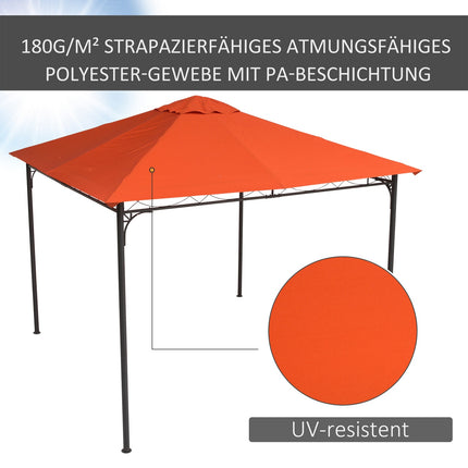 Oranges Polyester-Pavillondach, Sonnenschutz, 3x3 m