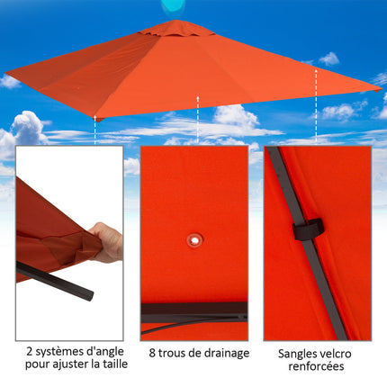 Oranges Polyester-Pavillondach, Sonnenschutz, 3x3 m