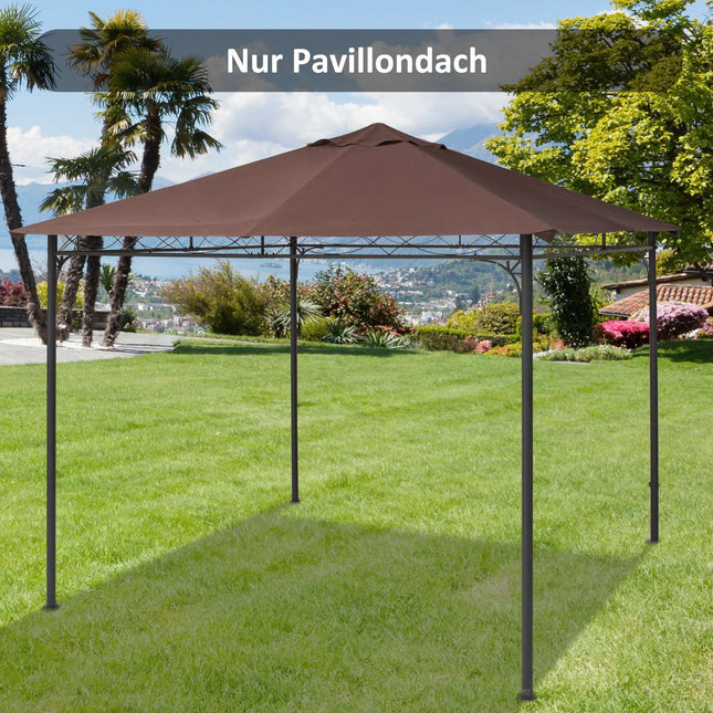Pavillon Ersatzdach, Sonnenschutz, 2,93x2,93M, Kaffee