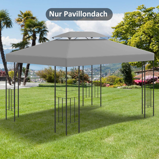 Ersatzdach für Polyester-Pavillon, 3x4m hellgrau