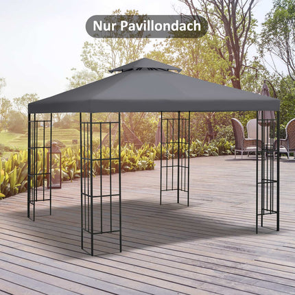 Replacement dark gray gazebo roof, 3x3M polyester cover
