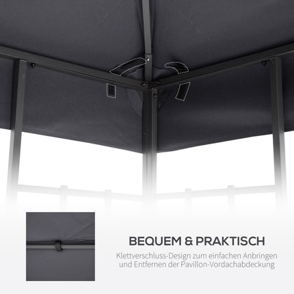 Replacement dark gray gazebo roof, 3x3M polyester cover