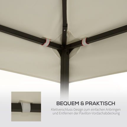 Metall-Gartenpavillon Ersatzdach, 3x3m, Cremefarbener Polyester
