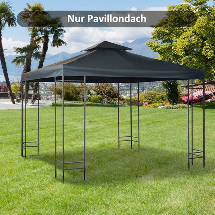 Vervangend Dakpaviljoen Voor Metalen Paviljoen Tuinpaviljoen Feesttent Tuintent Polyester 3X3M Houtskoolgrijs