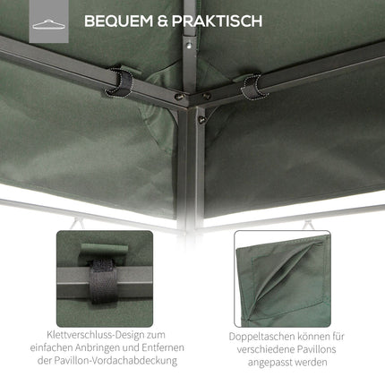 Dunkelgraues 3x4M Polyester-Dachersatz für Pavillon
