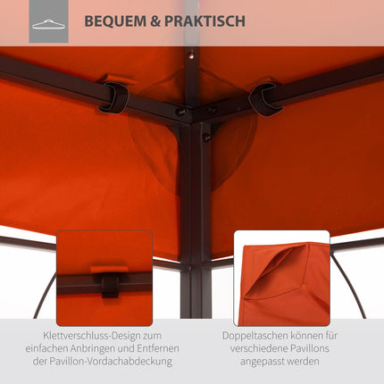 Rust Red Replacement Roof for 3x4M Metal Gazebo