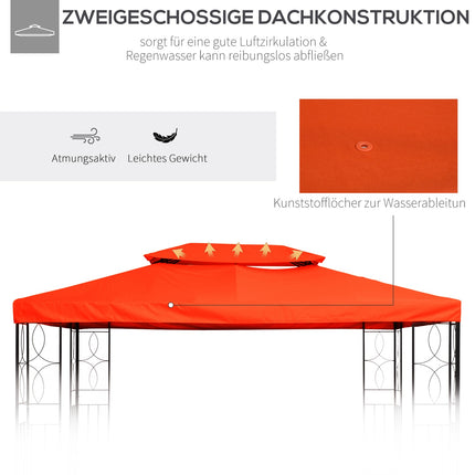 Rust Red Replacement Roof for 3x4M Metal Gazebo