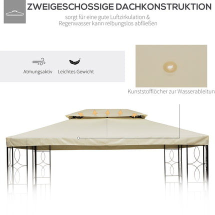 Cremeweißes Polyesterdach für 4x3M Metallpavillon