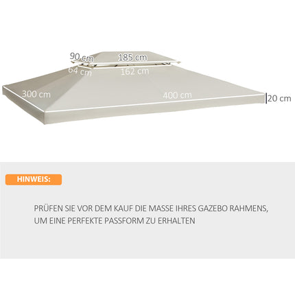 Cremeweißes Polyesterdach für 4x3M Metallpavillon