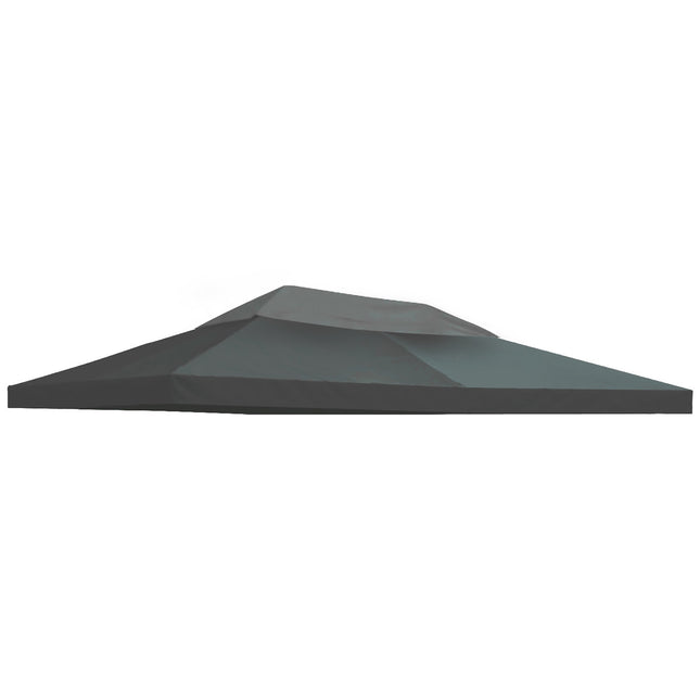 Dach für Gartenpavillon, anthrazitfarbenes Polyester, 3x4m Ersatz