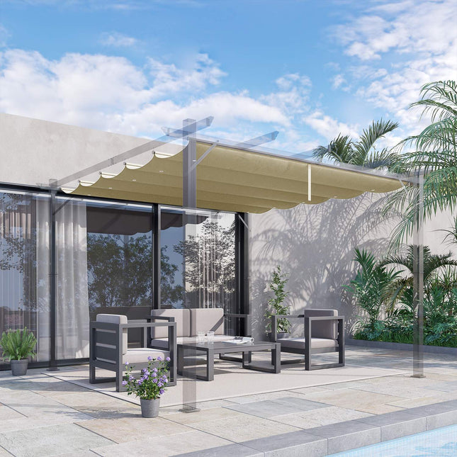 Wasserdichter 3x3m Pergola-Dachersatz, beiges Verdeck