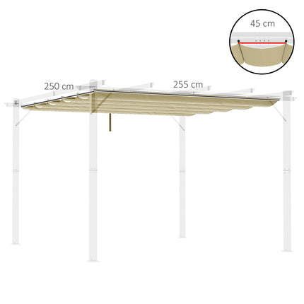 Wasserdichter 3x3m Pergola-Dachersatz, beiges Verdeck