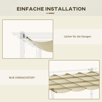 Wasserdichter 3x3m Pergola-Dachersatz, beiges Verdeck