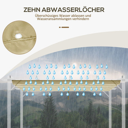 Wasserdichtes, ausfahrbares Pergola-Dach 4x3m, Beige