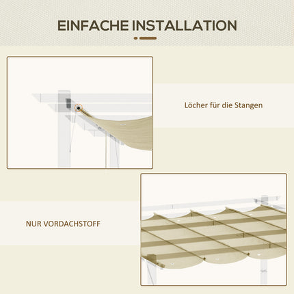 Wasserdichtes, ausfahrbares Pergola-Dach 4x3m, Beige
