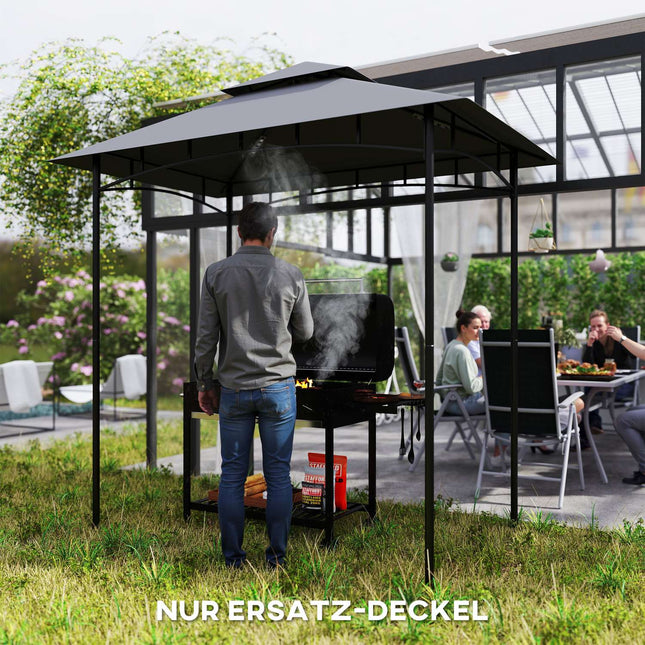 BBQ-Pavillon Ersatzdach 1,5 m x 2,4 m, dunkelgrau