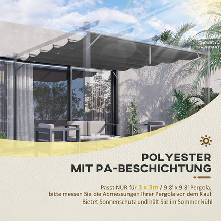 Pergola-Dachersatz 2,5x2,55m, dunkelgrau, wasserdicht