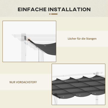 Pergola-Dachersatz 2,5x2,55m, dunkelgrau, wasserdicht