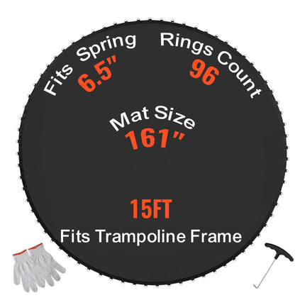 Replacement Trampoline Mat for 15ft Round, 6.5in Springs
