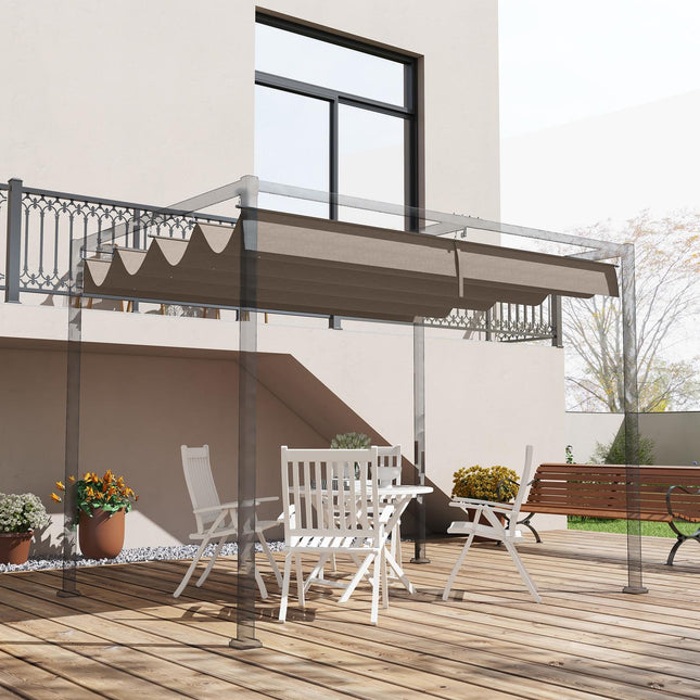 Retractable 2.85 x 2 m pergola roof, UV water resistant cover