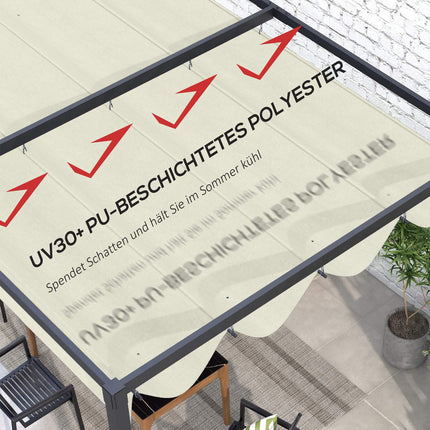 Wasserabweisende Pergola-Dachabdeckung, Cremeweiß, UV 30+