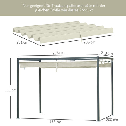 Wasserabweisende Pergola-Dachabdeckung, Cremeweiß, UV 30+