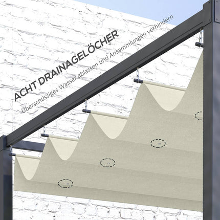 Wasserabweisende Pergola-Dachabdeckung, Cremeweiß, UV 30+