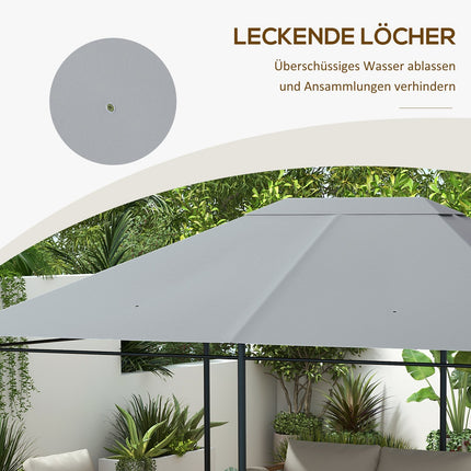 Hellgraues Pavillondach Ersatz 4x3m, UV 30+, wasserabweisend
