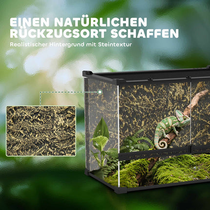 Reptilien-Glast terrarium 48L, Frontbelüftung, 50x30x35 cm