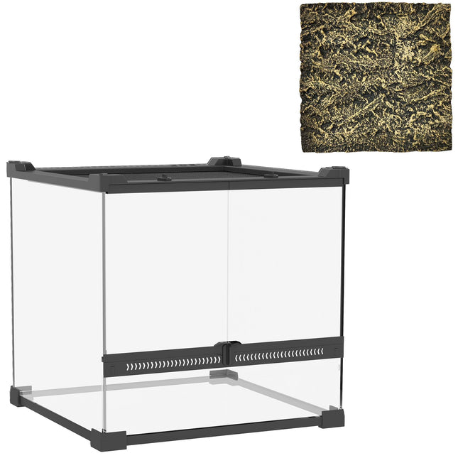 Reptile Glass Terrarium, Waterproof Base, Secure Lock