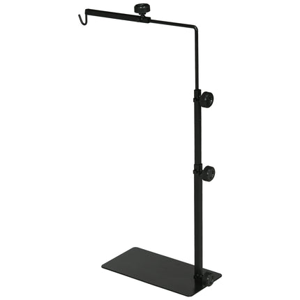 Support de lampe chauffante réglable pour reptiles, base à 4 fentes pour fils, acier noir
