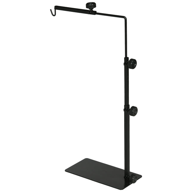 Support de lampe chauffante réglable pour reptiles, base à 4 fentes pour fils, acier noir
