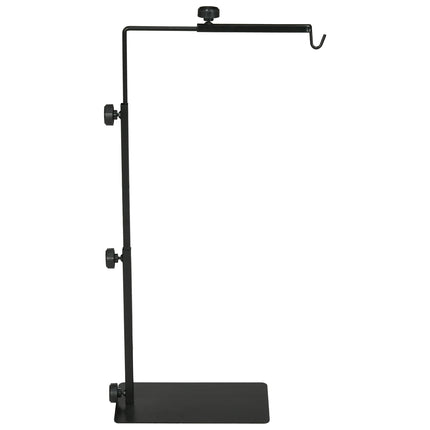 Support de lampe chauffante réglable pour reptiles, base à 4 fentes pour fils, acier noir