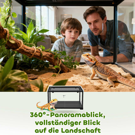 Reptile Vivarium, 86L, Sliding Doors, Secure, 60x45x32 cm