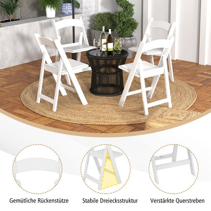 Resin Folding Chairs Set of 2, Weatherproof, Padded Seat