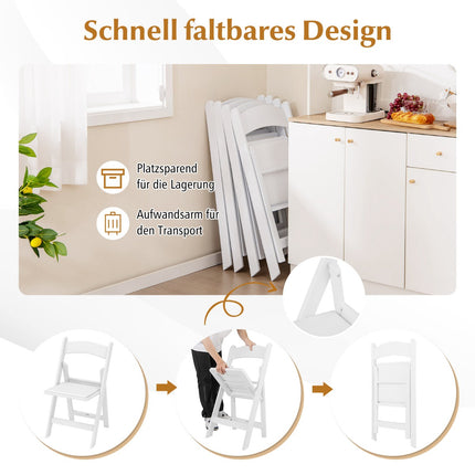 Resin Folding Chairs Set of 2, Weatherproof, Padded Seat